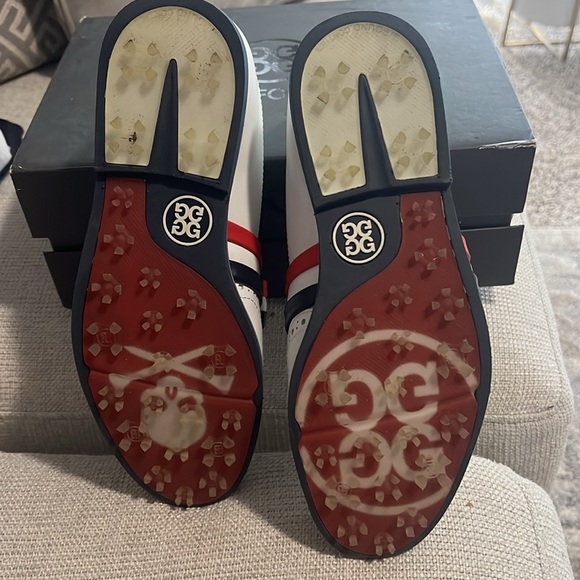 G/Fore Ladies Ribbon Brogue Cruiser Golf Slip On Shoe white leather size 7.5 - Picture 7 of 8